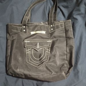 True Religion nylon black tote bag